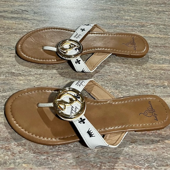 Baby Phat thong sandals with gold color ring and bling - Picture 4 of 12